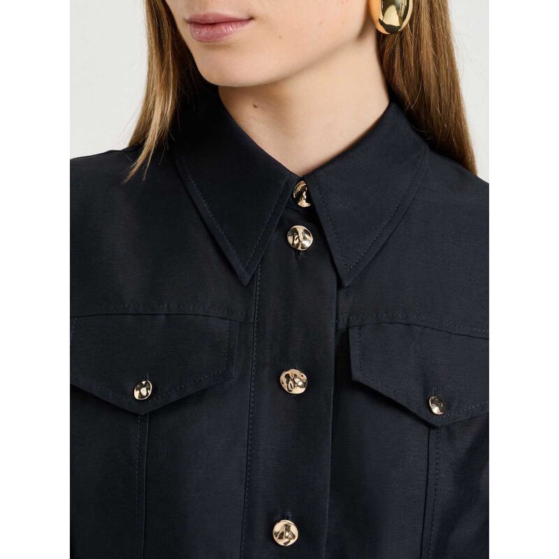 Veronika Maine Linen Viscose Blend Belted Midi Dress image number 6